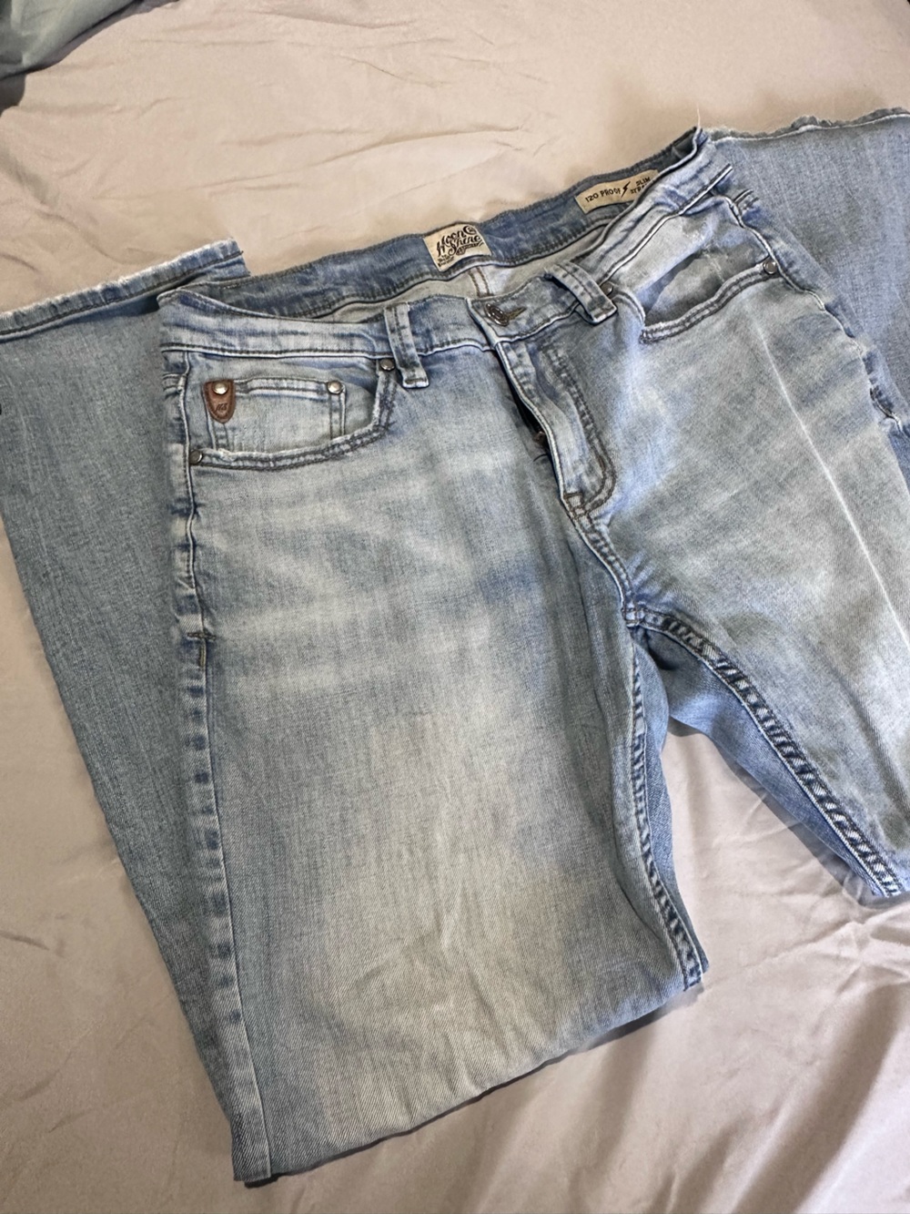 Light Wash Mens Moonshine Jeans - slim straight Style